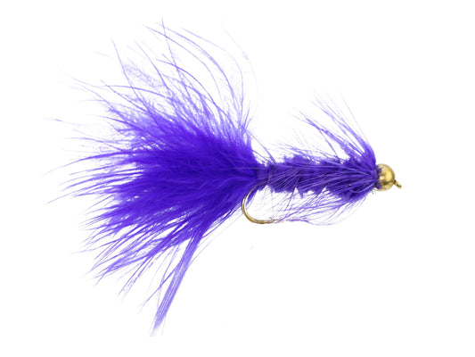 Wooly Bugger w/ Bead Head, Size 10 | Purple | Qty. 6 | Wild Water Fly Fishing