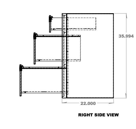 18" Three Drawer Base Cabinet