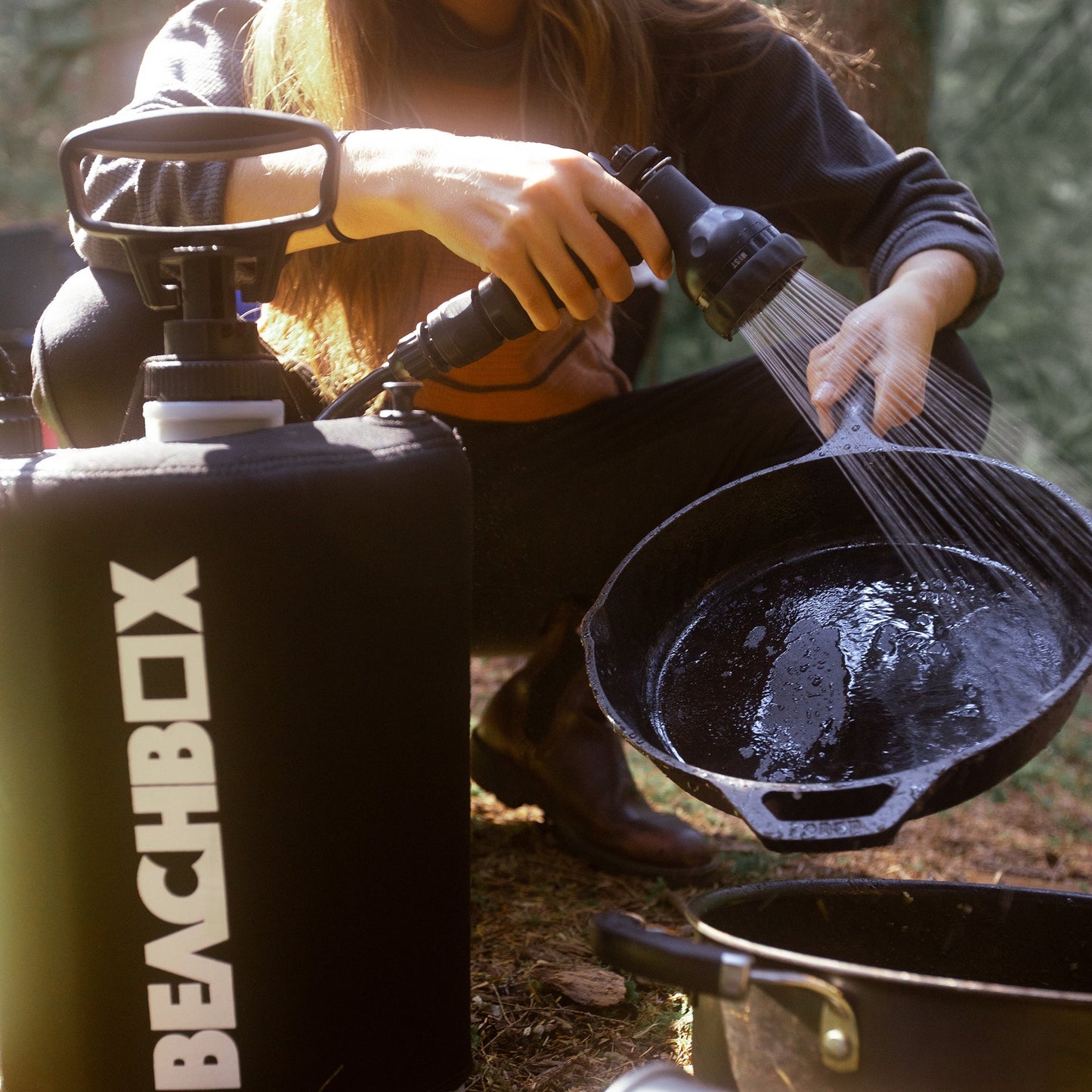 BeachBox Portable Camping Shower Tank - Black