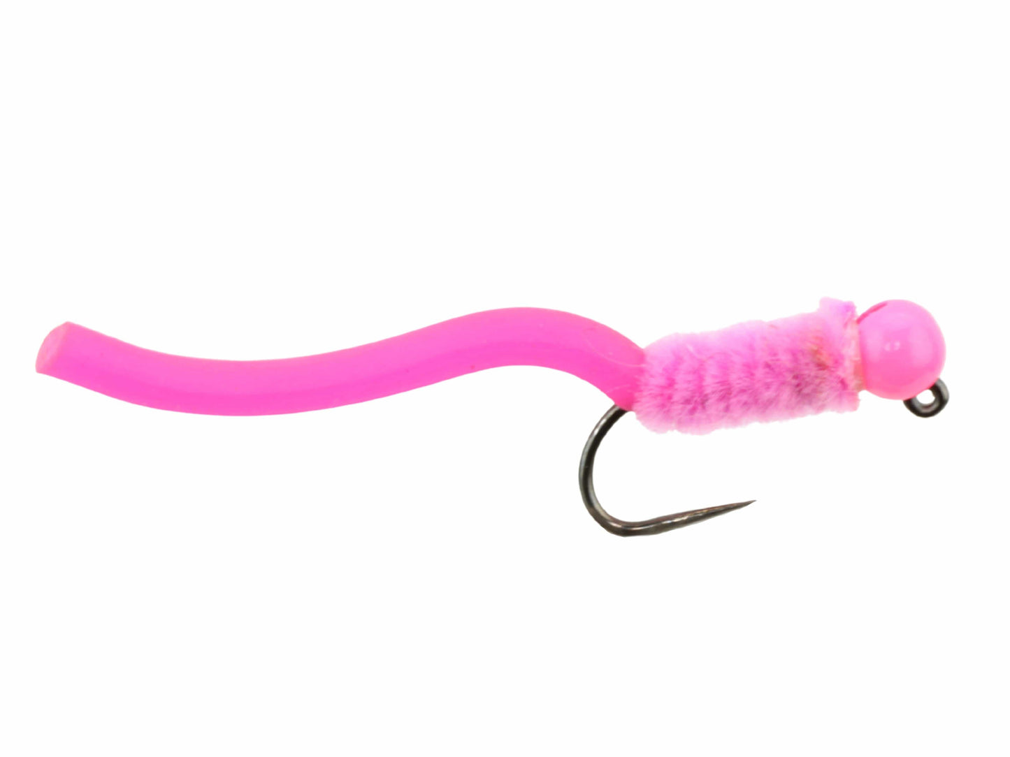 Tungsten Bead Head Squirmy Worm, Size 12 | Pink | Qty. 6 | Wild Water Fly Fishing