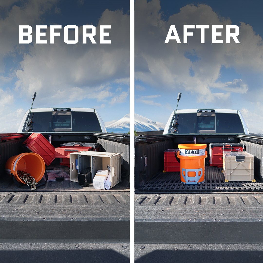 Tmat Midsize Truck Bed Organizer Slide Out Mat – Universal Fit for 5' Beds (Tacoma, Ranger, Colorado & More)