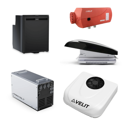 COMVOLT 4200 Kit + VELIT 2000R + VELIT Air Heater + Dometic CRX 80U + Vent Fan