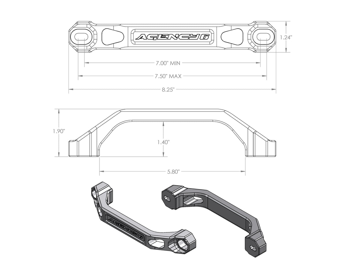 Agency 6 Billet Grab Handles - Pair