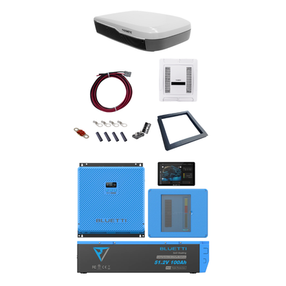 BLUETTI 5kWh RVSolar 48V Power System + Dometic 48V FreshJet Air Conditioner + Heat Pump