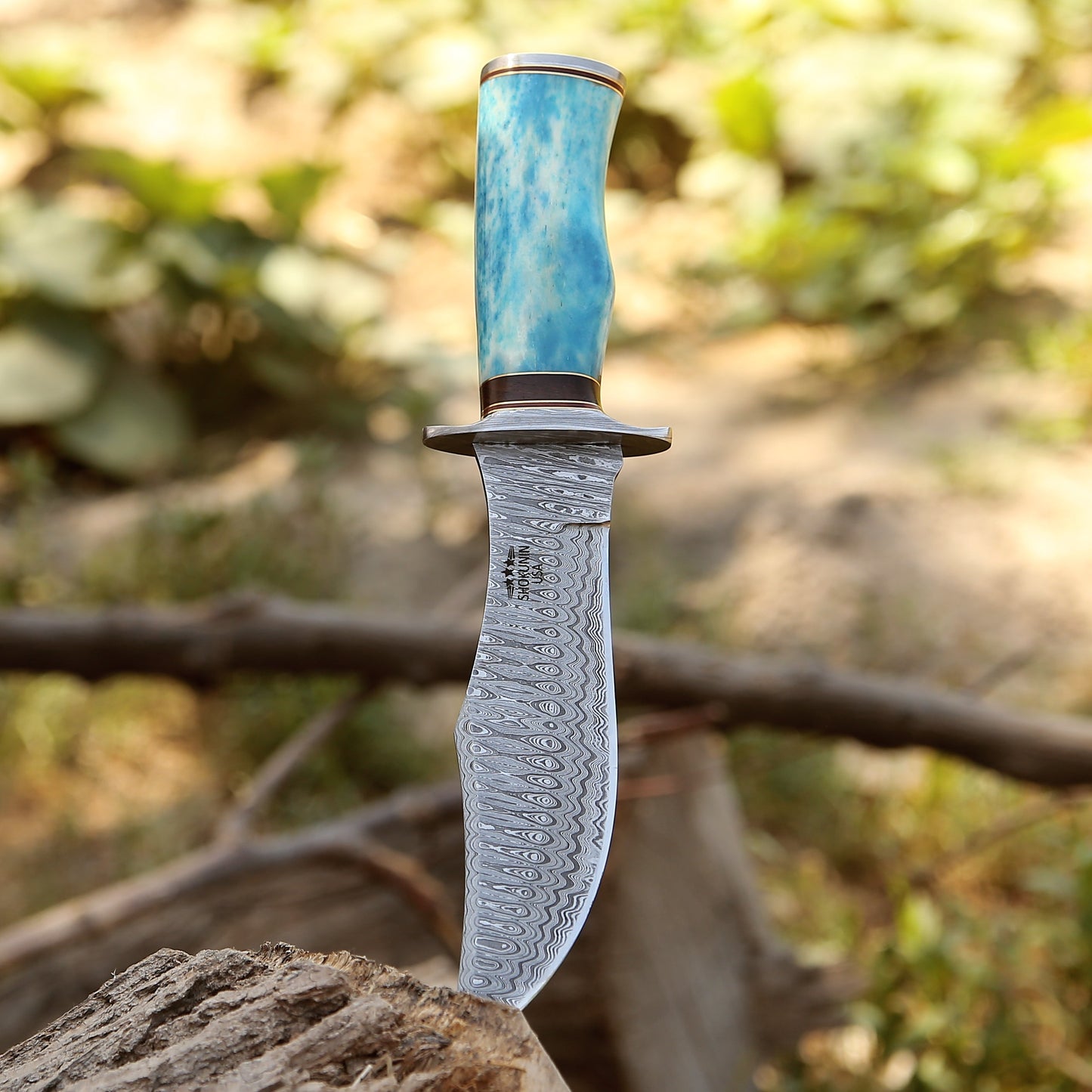 Ultimatum Bowie Knife with Exotic Camel Bone Handle & Sheath