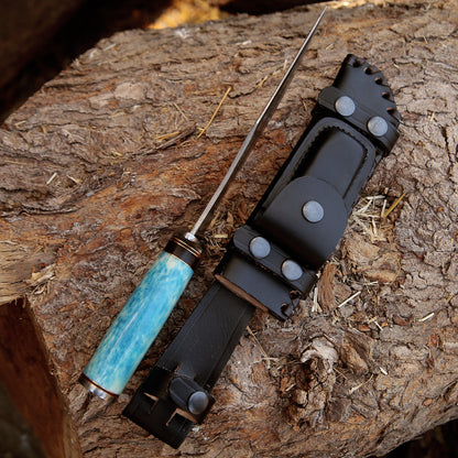 Ultimatum Bowie Knife with Exotic Camel Bone Handle & Sheath