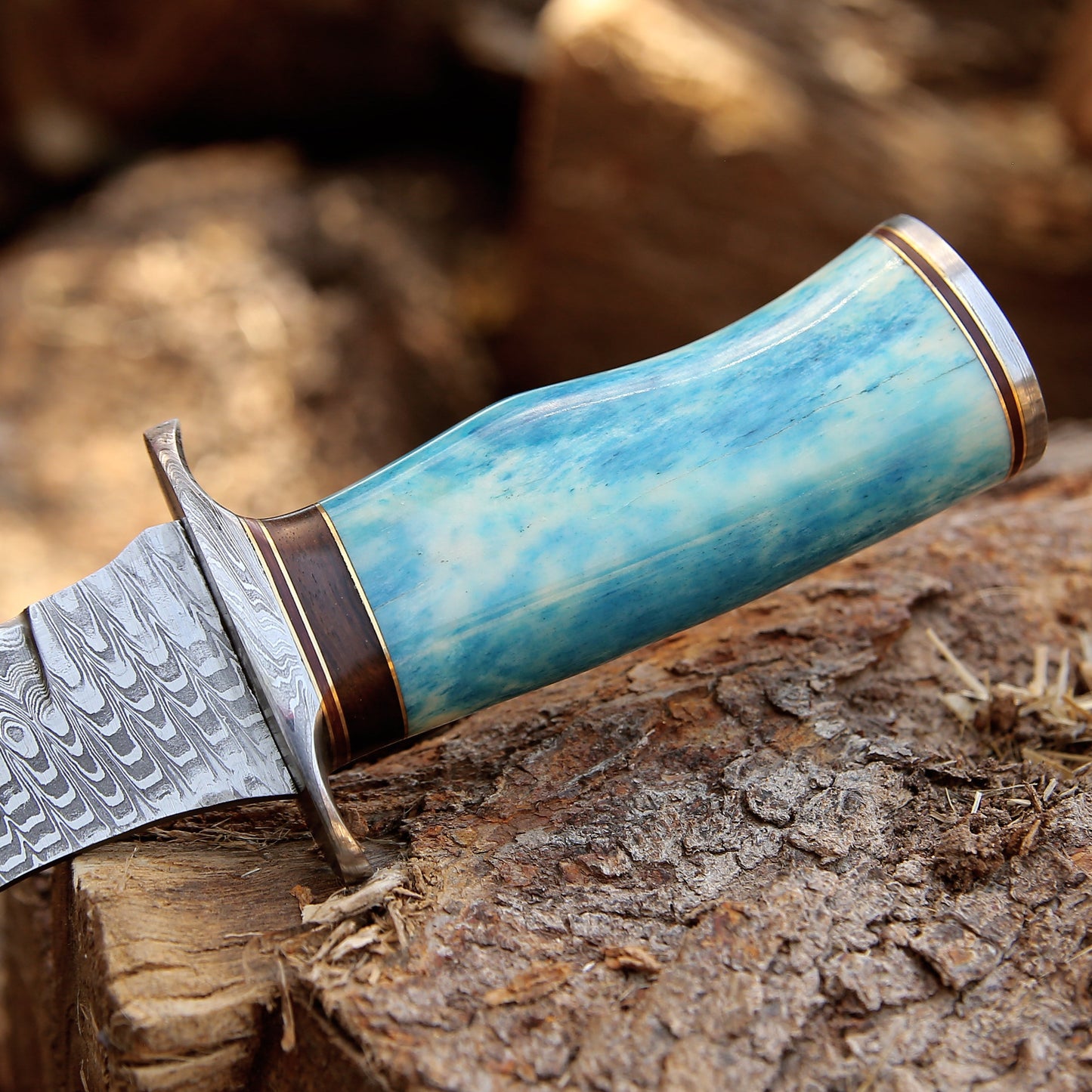 Ultimatum Bowie Knife with Exotic Camel Bone Handle & Sheath