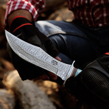 Ultimatum Bowie Knife with Exotic Camel Bone Handle & Sheath