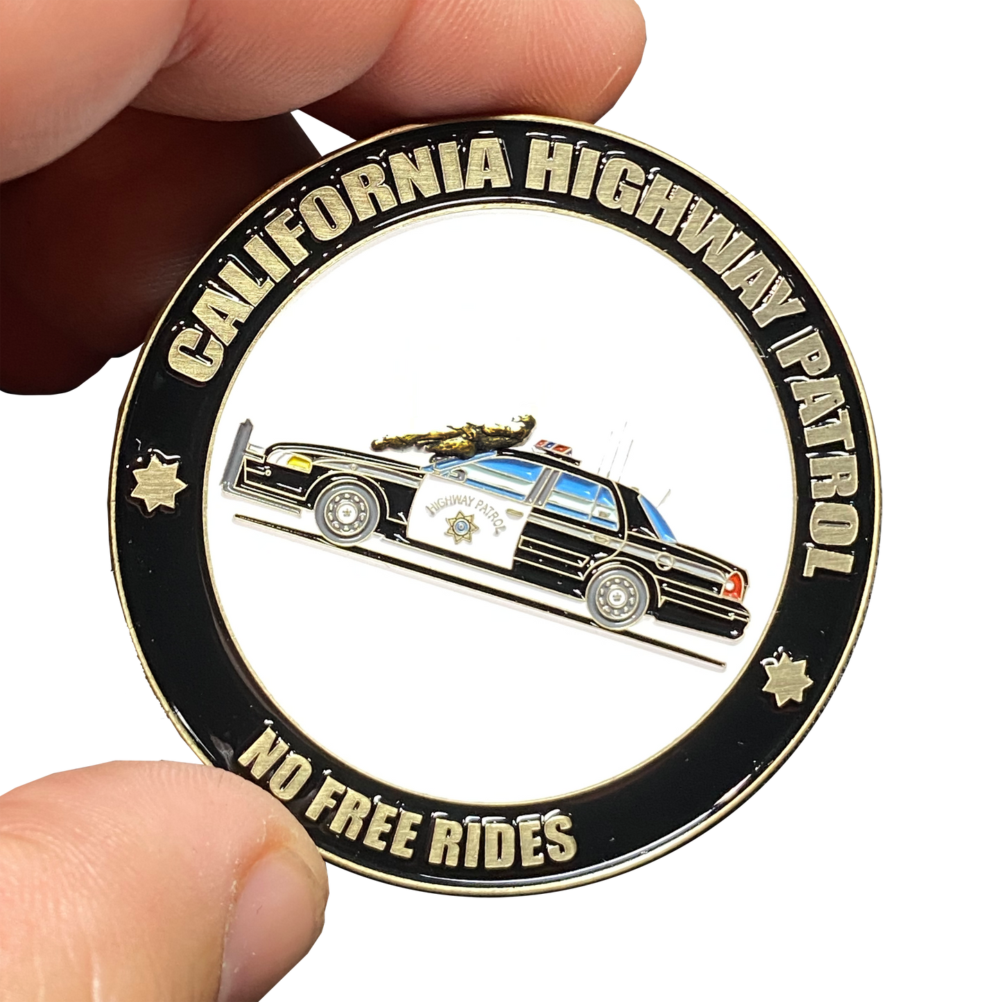 EE-003 California Highway Patrol Civil Unrest Riot CHP No Free Rides Police Car Cruiser Trooper Challenge Coin