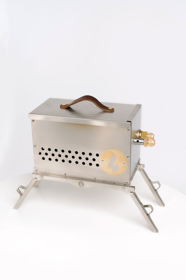 LavaBox Hekla Combo - Stainless Steel Ammo Can Firepit + Grill Grate/Stand + BugOut Bag