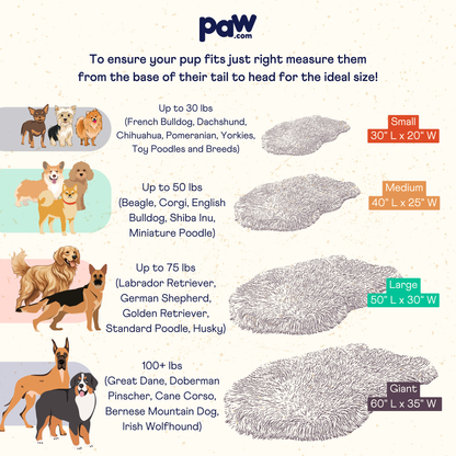 PupRug by Paw.com® Faux Fur Orthopedic Dog Bed - Curve White with Brown Accents