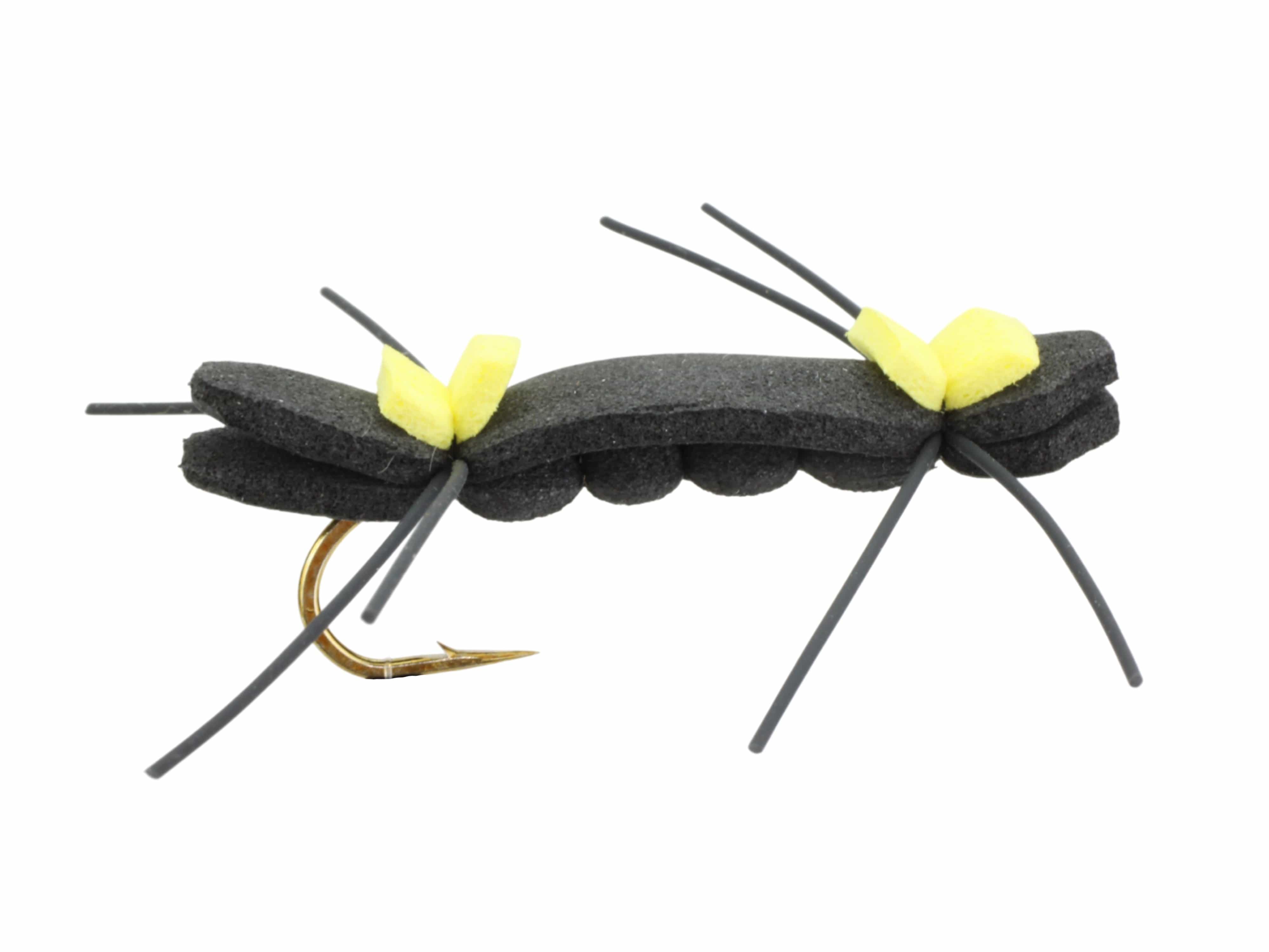 Chernobyl Ant, Size 6 | Black and Yellow | Qty. 6 | Wild Water Fly Fis ...