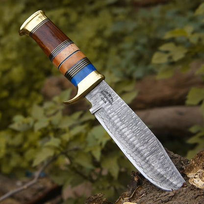 Skywalker Custom Hunting Knife with Bone & Wood Composite Handle