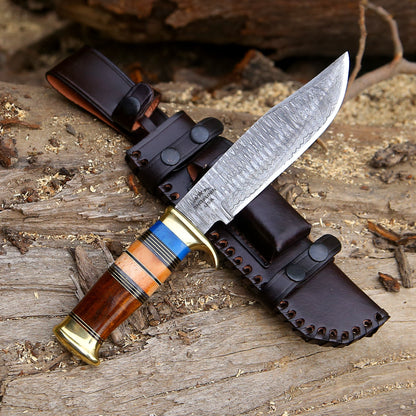 Skywalker Custom Hunting Knife with Bone & Wood Composite Handle