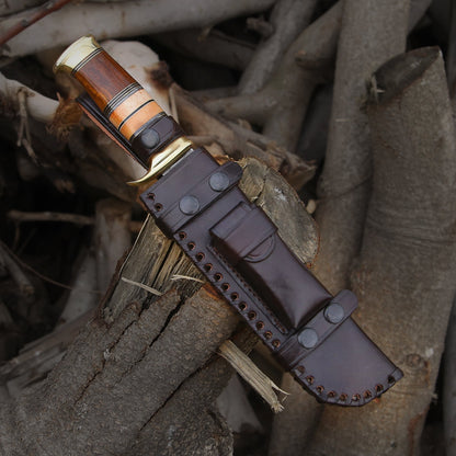 Skywalker Custom Hunting Knife with Bone & Wood Composite Handle