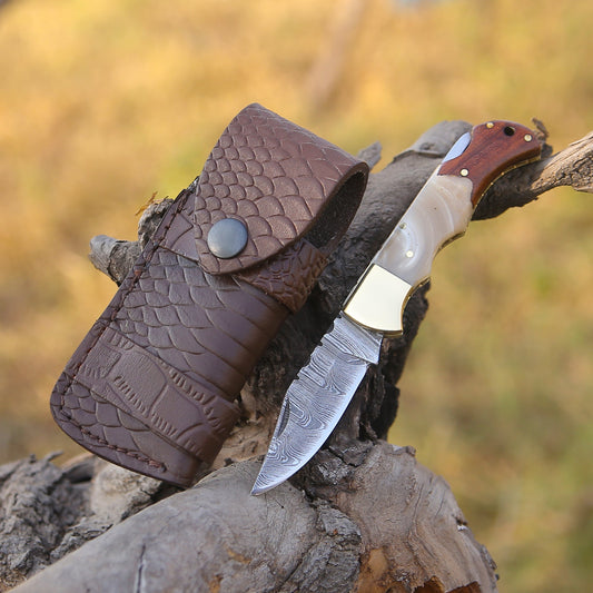 Expedition Custom Pocket Knife with Exotic Rose Wood & Resin Scales