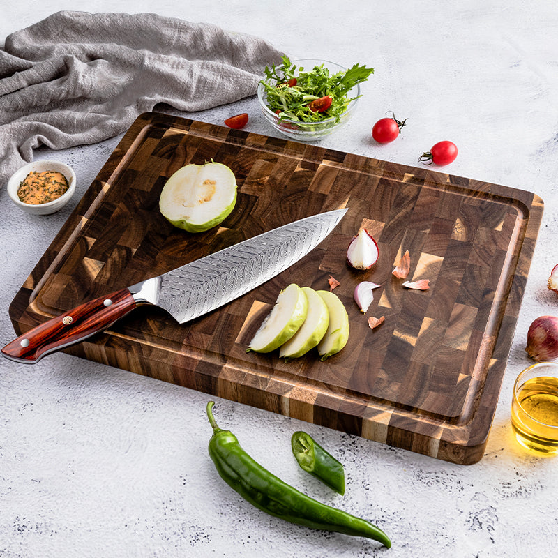Personalized Double-Sided Walnut End Grain Cutting Board