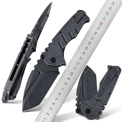 Triton Aus-8 Japanese Steel Tanto Pocket Knife with Clip