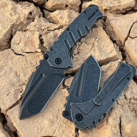 Triton Aus-8 Japanese Steel Tanto Pocket Knife with Clip
