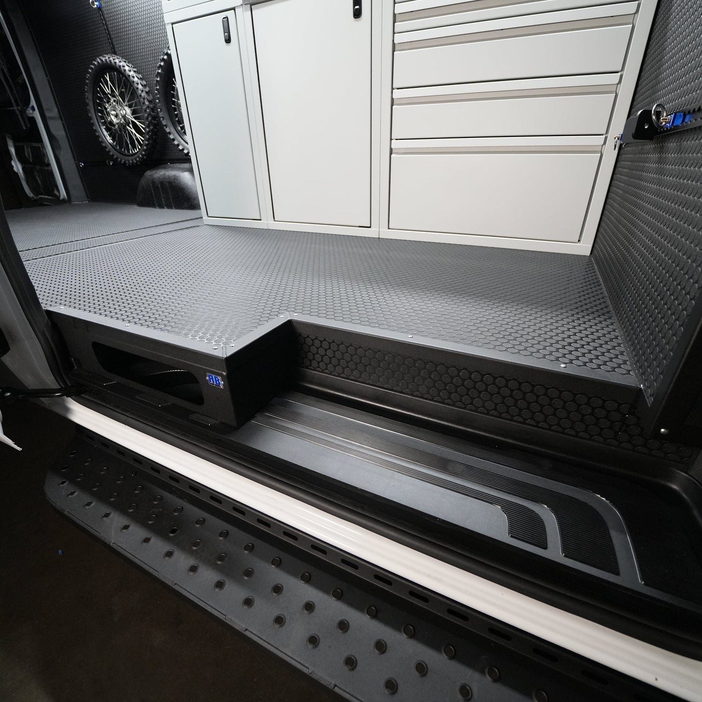 2007+ Sprinter Van - Sliding Door Floor Extension w/Access for wood sub floor trim