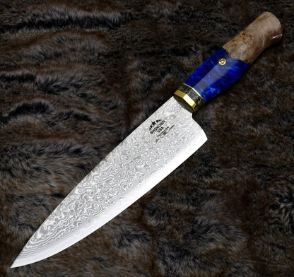 Shinobi VG10 Damascus Chef Knife 8" with Exotic Olive Wood Handle