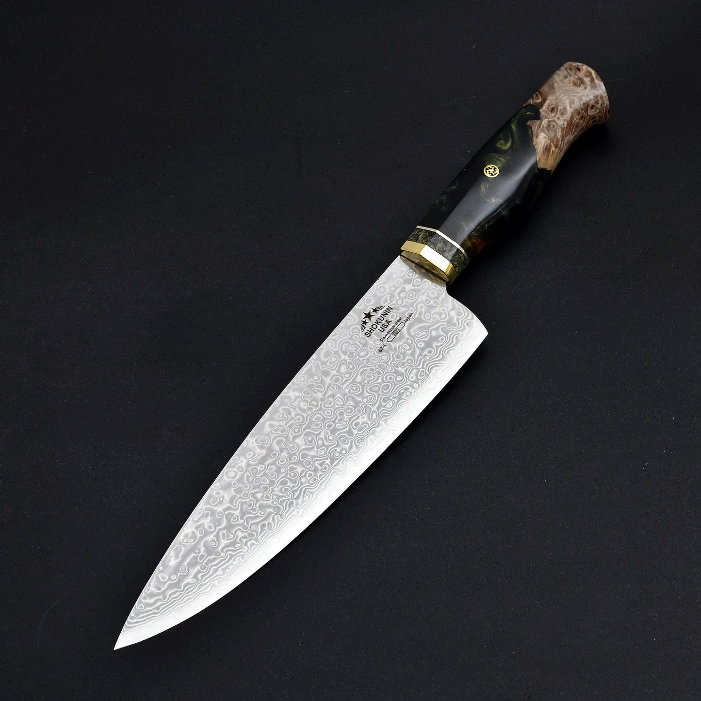Shinobi VG10 Handmade Damascus Chef Knife with Exotic Olive Wood Handle