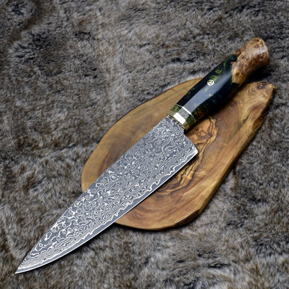 Protivo VG10 Chef Knife, Damascus Chef Knife with Olive Wood Handle