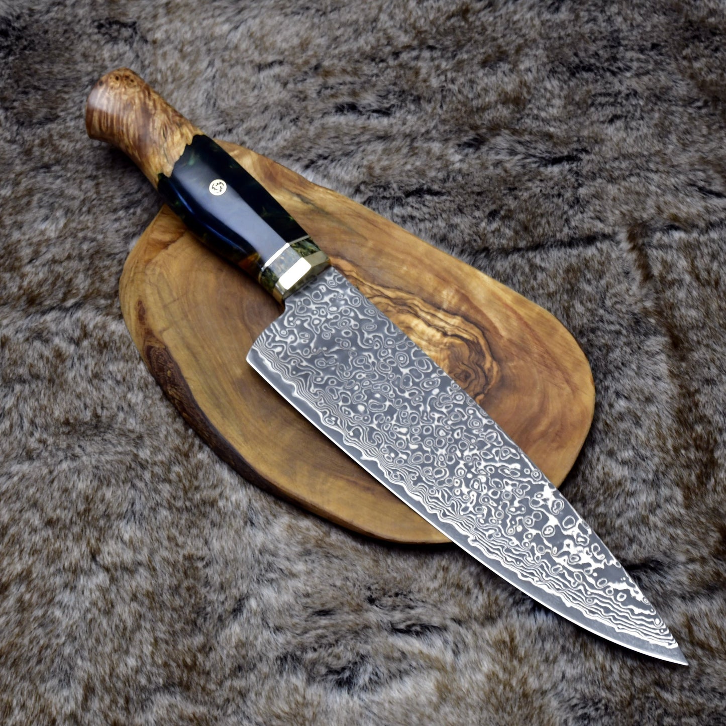 Protivo VG10 Chef Knife, Damascus Chef Knife with Olive Wood Handle