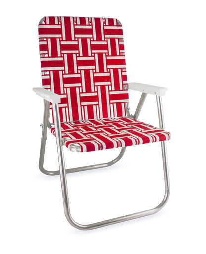 Red and White Stripe Classic Lawn Chair