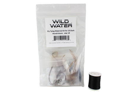 Dark Hendrickson Fly Tying Material Kit, size 14 | Wild Water Fly Fishing