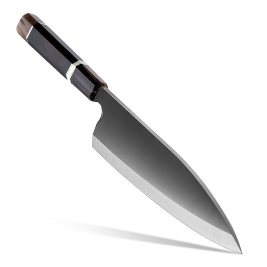 Crystal Damascus Chef's Knife with Exotic Ebony Wood Handle