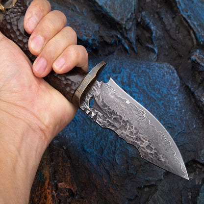 Savage VG10 Damascus Hunting Knife with Exotic Ebony Wood Handle