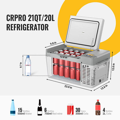 BougeRV CRPRO20 21 Quart 12V Portable Fridge/Freezer