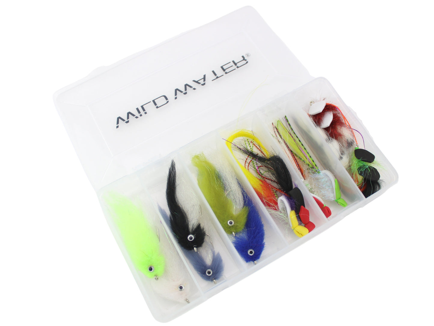 Top Water Baitfish Fly Assortment, 12 Saltwater Flies | Fly Box | Wild Water Fly Fishing