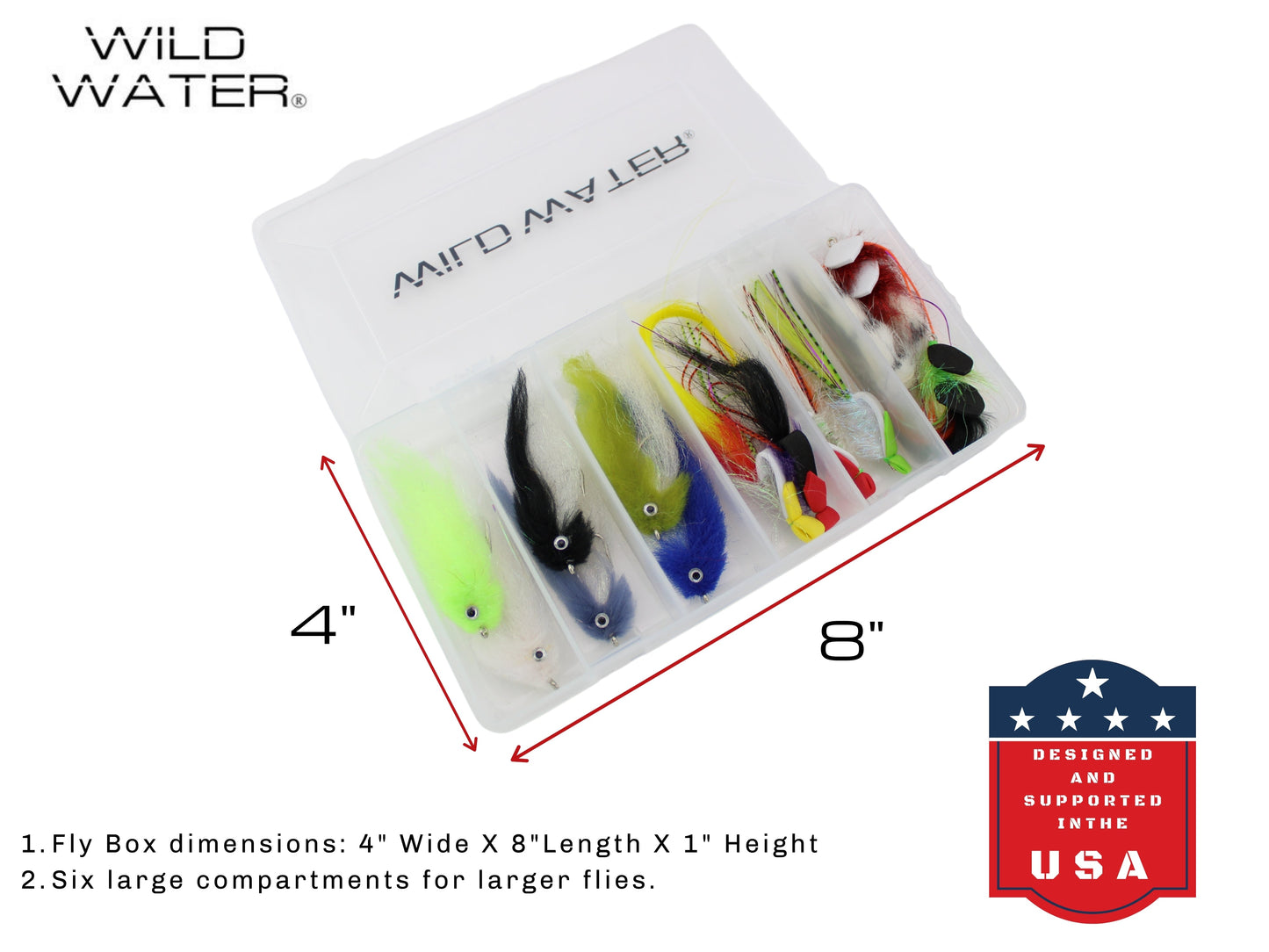 Top Water Baitfish Fly Assortment, 12 Saltwater Flies | Fly Box | Wild Water Fly Fishing