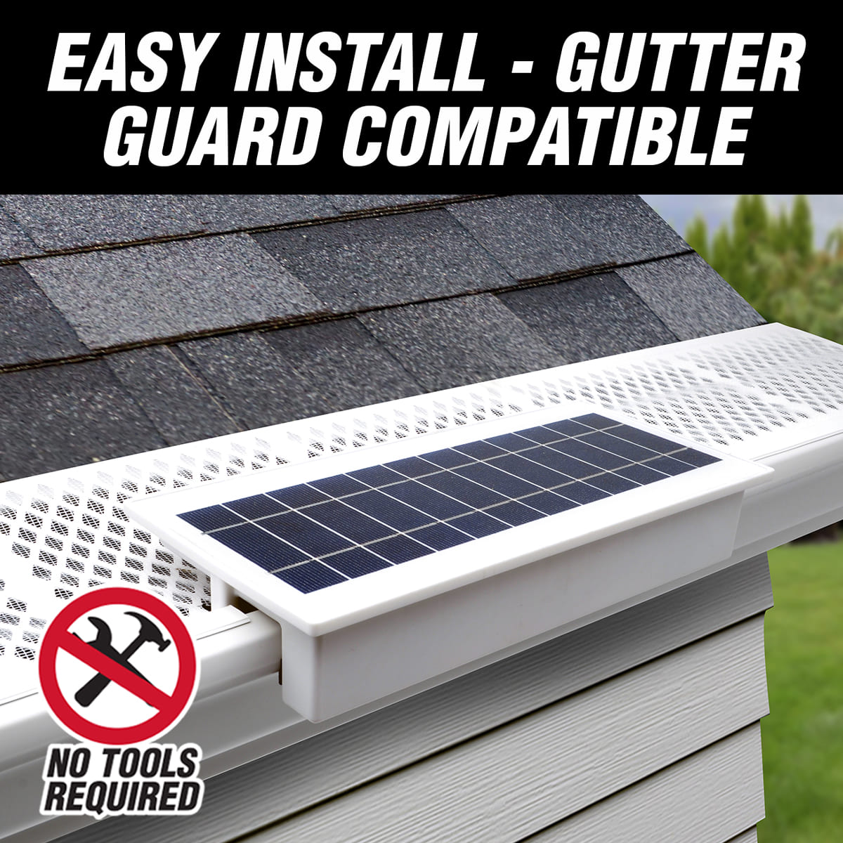 EZ Solar Home Security Floodlight - Gutter Mounted