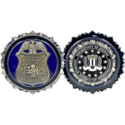 EL9-005 FBI Challenge Coin Special Agent Intel Analyst Federal Thin Blue Line