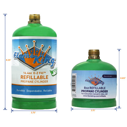 Flame King 2 Packs Eco Friendly Sustainable 8oz 1/2lb Refillable Propane Tank LP Cylinder