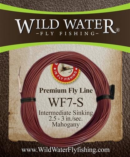 7wt Fly Line, Weight Forward | Intermediate Sinking | Dark Brown | Wild Water Fly Fishing