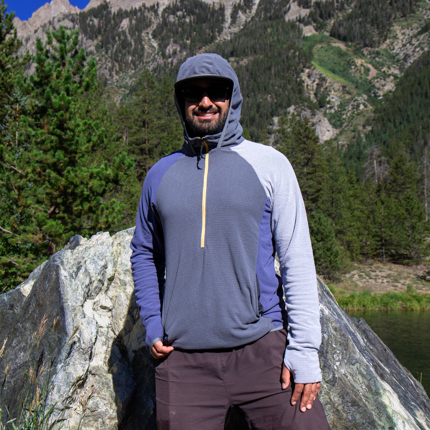Men's Half-Zip Hooded Pullover Ultralight 115