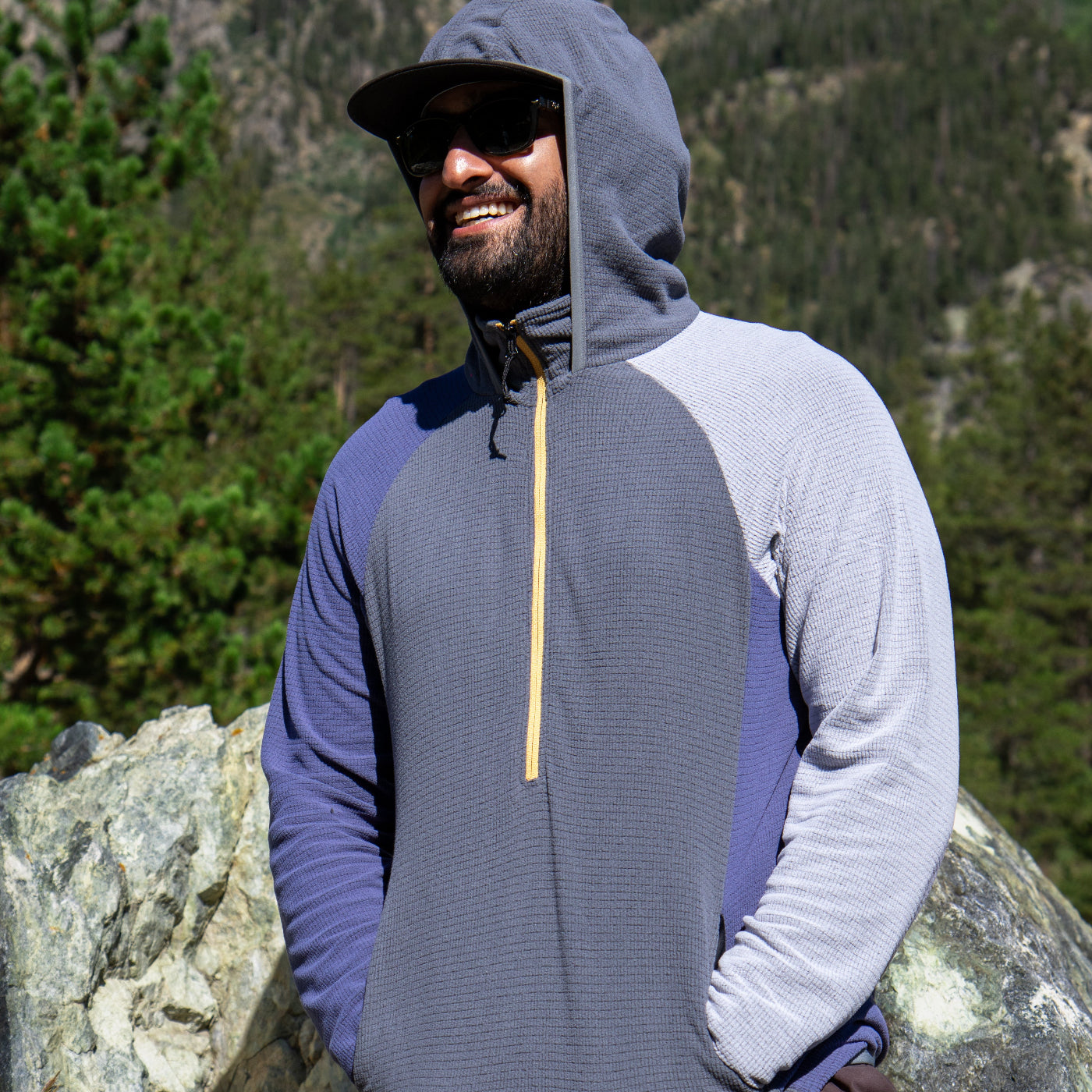 Men's Half-Zip Hooded Pullover Ultralight 115