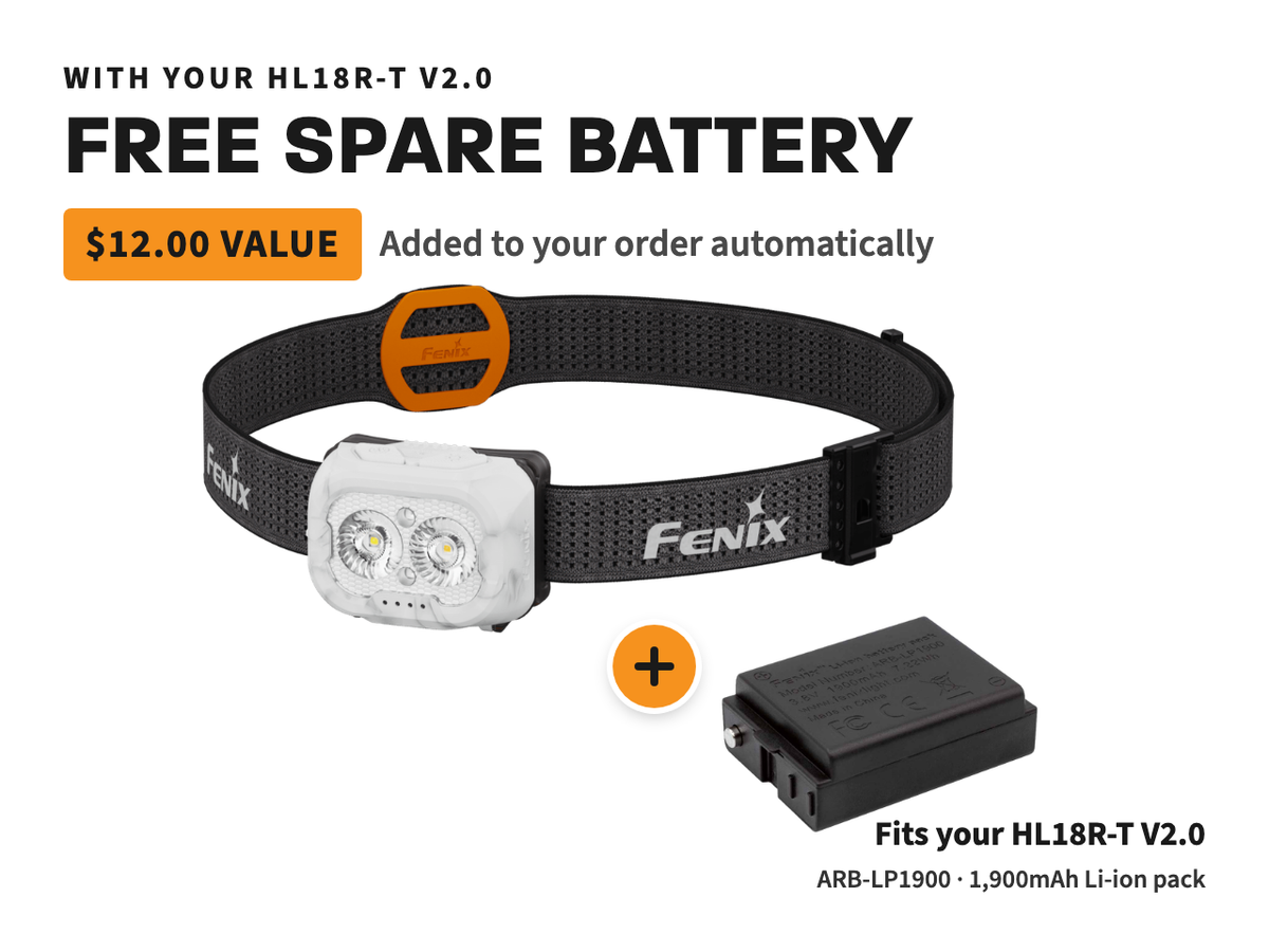Fenix HL18R-T V2 Lightweight Trail Running Headlamp