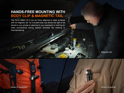Fenix HM23 V2.0 Lightweight Detachable AA Headlamp