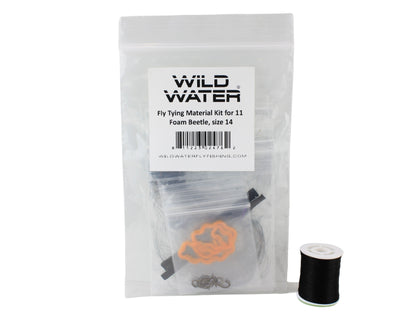 Foam Beetle Fly Tying Material Kit, size 14 | Wild Water Fly Fishing