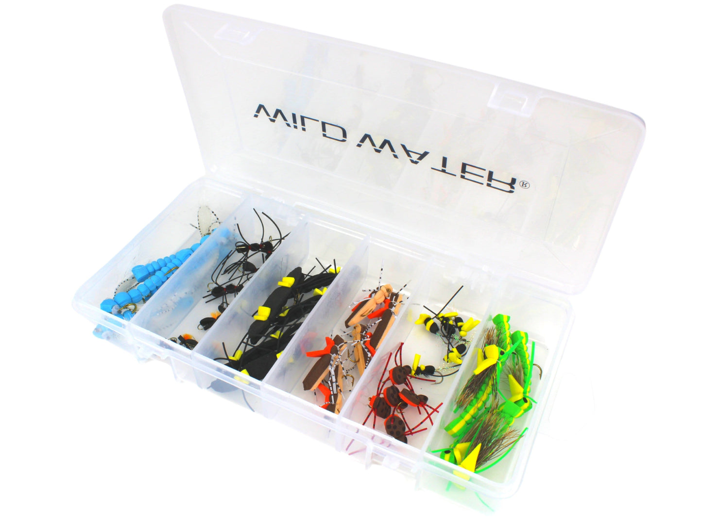 Foam Fly Assortment, 40 Flies | Bass | Trout | Panfish | Wild Water Fly Fishing