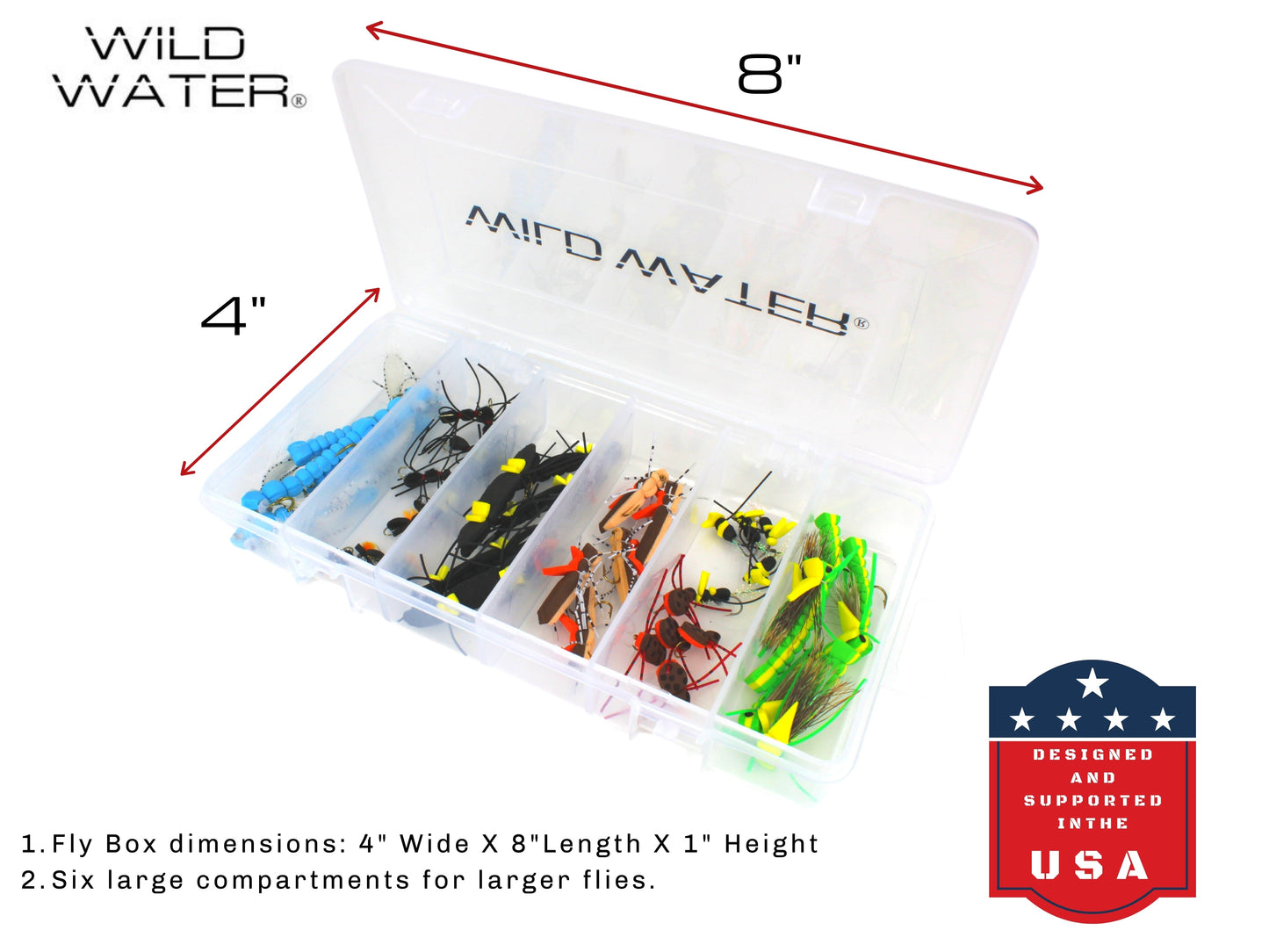 Foam Fly Assortment, 40 Flies | Bass | Trout | Panfish | Wild Water Fly Fishing