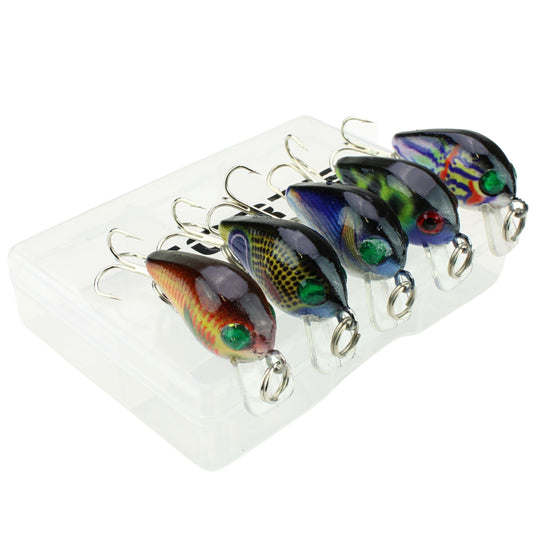 5pc Mini Crankbait Assortment, 1" Long | Floating | FORTIS