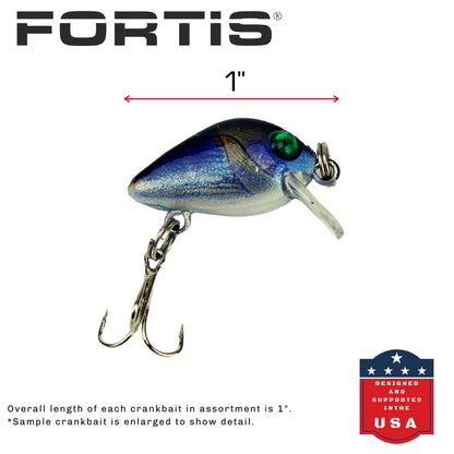 5pc Mini Crankbait Assortment, 1" Long | Floating | FORTIS