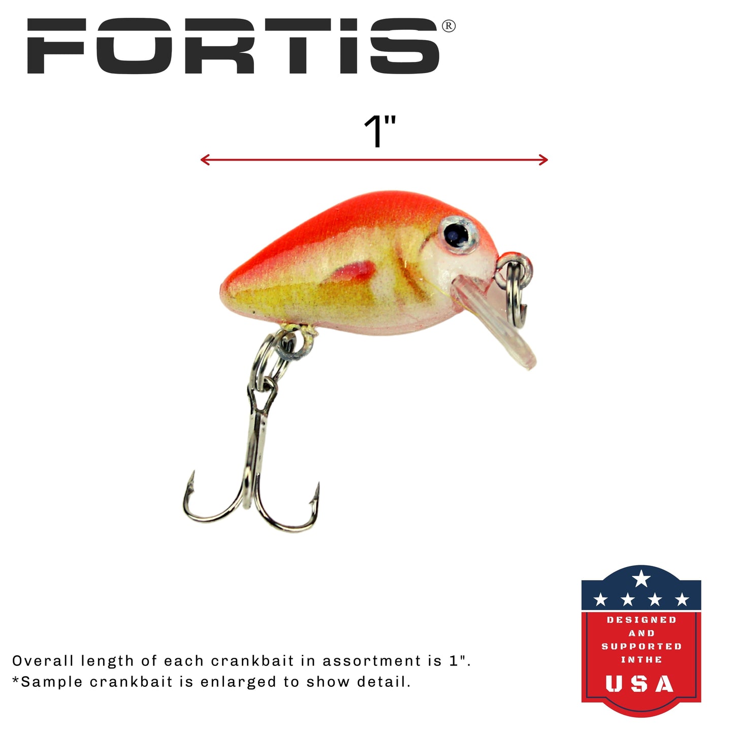 5pc Mini Crankbait Assortment, 1" Long | Floating | FORTIS