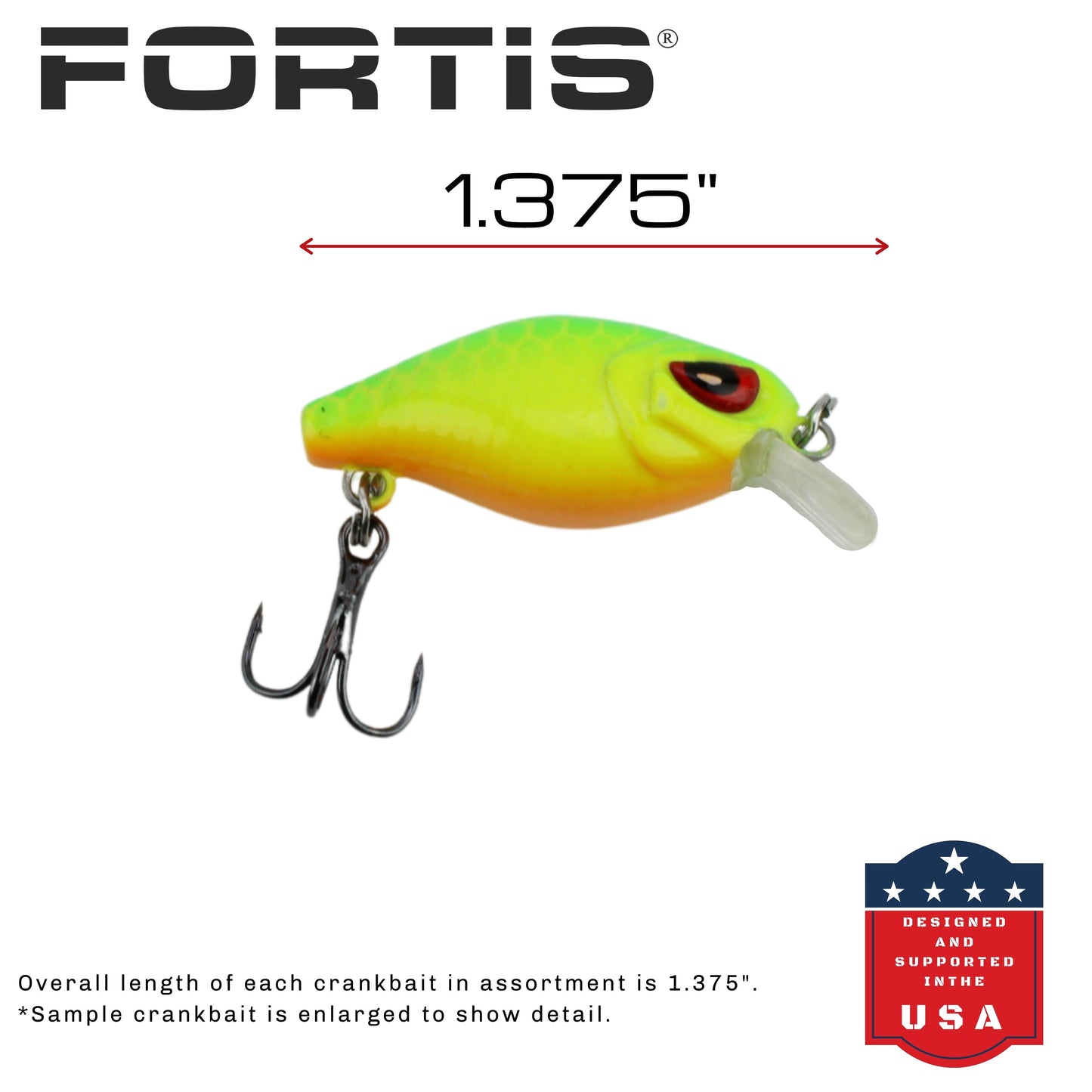 5pc Mini Crankbait Assortment, 1.375" Long | Floating | FORTIS